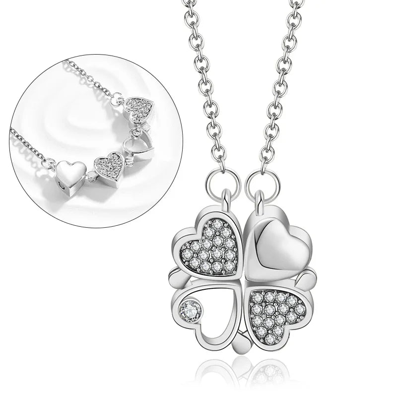 Love & Luck" Magnetic Clover Necklace - 2-in-1 Convertible Design