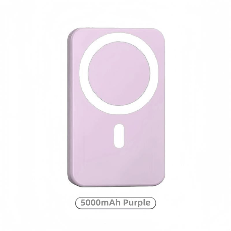 Magnetic Portable Charger 5000Mah, Magsafe-Compatible Wireless Power Bank, USB-C PD 20W Fast Charge, Slim Mini Battery Pack for Iphone 17/16/15/14/13/12, Qi for Android (Ring Included)