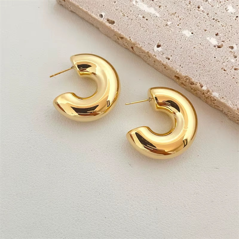 Chunky Gold Teardrop Earrings - Premium Stainless Steel