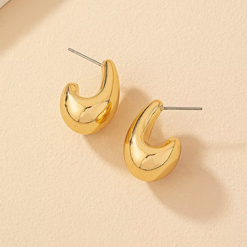 Chunky Gold Teardrop Earrings - Premium Stainless Steel