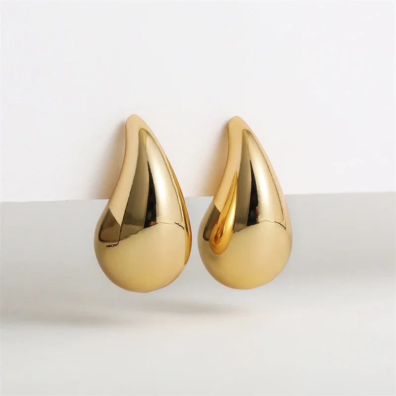 Chunky Gold Teardrop Earrings - Premium Stainless Steel