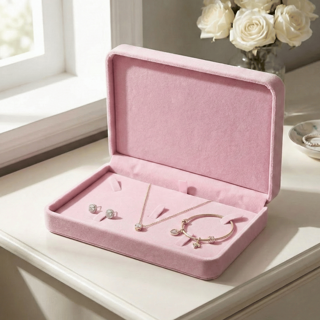 Joyero de Viaje en Terciopelo Premium – Organizador Anti-Enredos