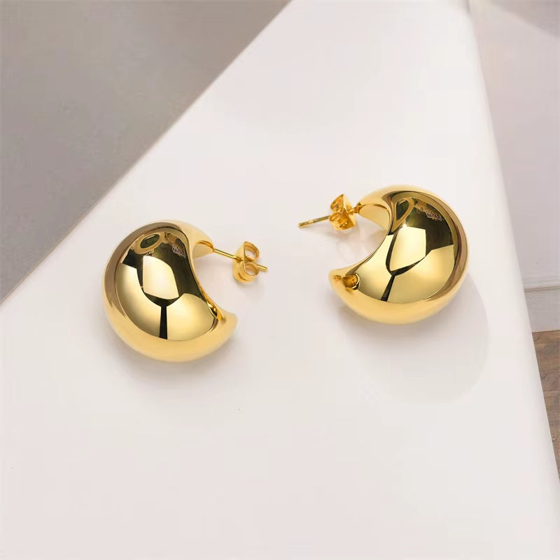 Chunky Gold Teardrop Earrings - Premium Stainless Steel