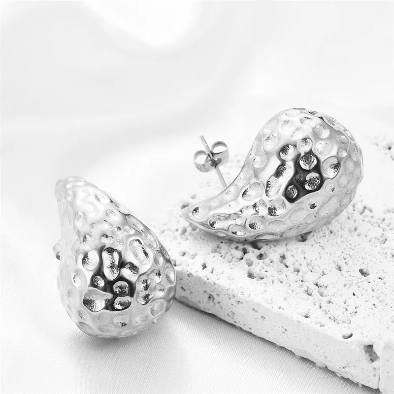 Chunky Gold Teardrop Earrings - Premium Stainless Steel